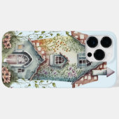 石造りのコテージイングリッシュガーデンワイルドフラワーブルースカイ Case-Mate iPhoneケース (裏面 (横))