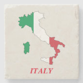 石造りのコースターのイタリアの旗の地図 ストーンコースター (正面)