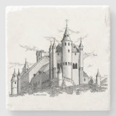 石造りのコースター- Alcazar -黒 ストーンコースター (正面)