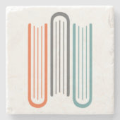 石造りのタイルのコースター3の本WNBAのロゴ ストーンコースター (正面)