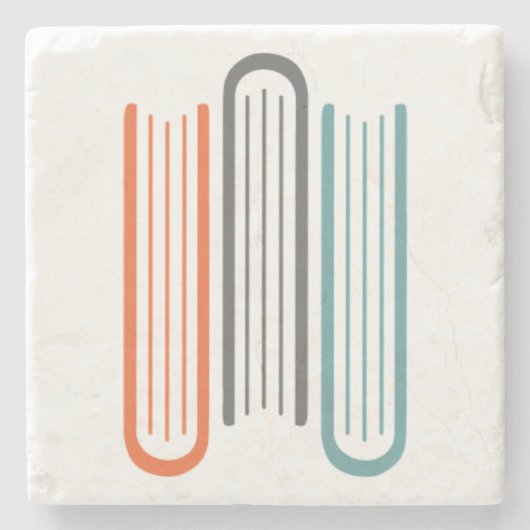 石造りのタイルのコースター3の本WNBAのロゴ ストーンコースター (正面)