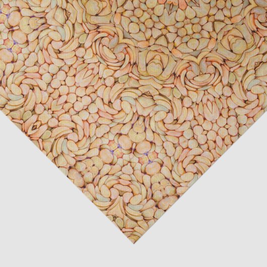 石造りのビーチのヴィンテージのフラクタルの万華鏡のように千変万化するパターン 薄葉紙 (詳細)