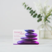 石造りのマッサージのセラピー 名刺 (スタンド正面)