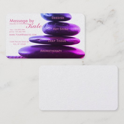 石造りのマッサージのセラピー 名刺 (正面/裏面)