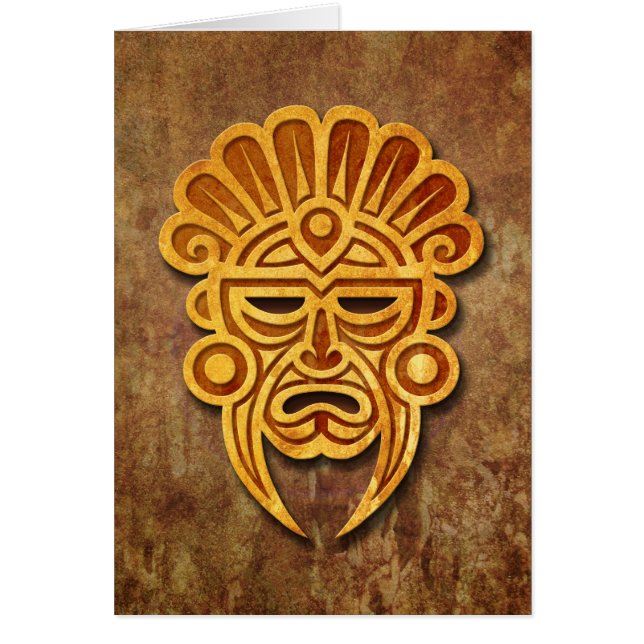 石造りのマヤのマスク (正面)