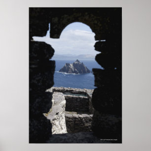 石造りのミツバチの巣の修道士小屋Clochanson Skelligミハエル ポスター