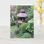 石造りのランタン カード (黄色い花)