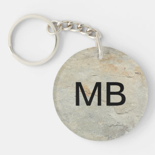 石造りの一見の人のモノグラムKeychain キーホルダー