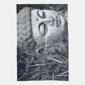 石造りの仏のヘッド台所ふきん キッチンタオル (縦)