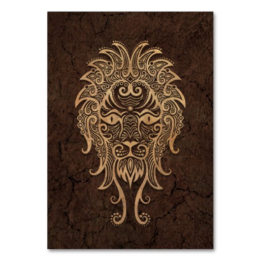 石造りの効果の素朴なレオの(占星術の)十二宮図の印 テーブルナンバー (正面)