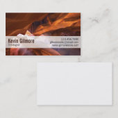 石造りの洞窟の壁-赤 名刺 (正面/裏面)