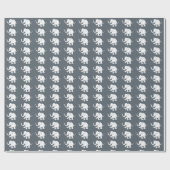 石造りの灰色のかわいく白いベビー象 ラッピングペーパー (フラット)