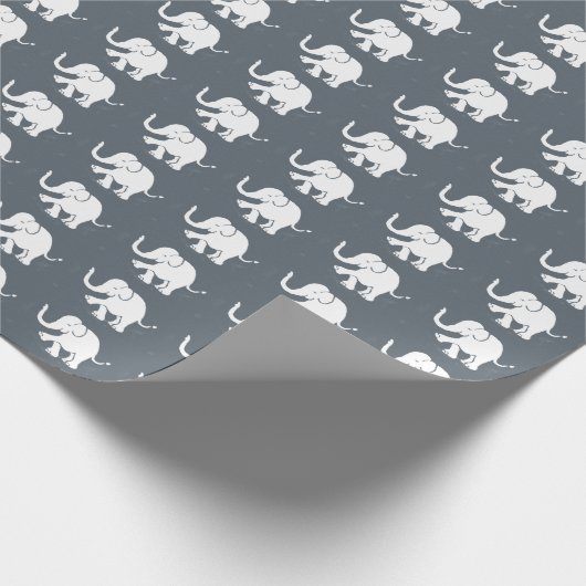 石造りの灰色のかわいく白いベビー象 ラッピングペーパー (角)