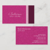 石造りの織り目加工の暗い赤紫色の名刺(horz) 名刺 (正面/裏面)