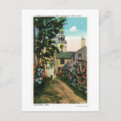 石造りの路地ビューの南塔と町の時計 ポストカード (正面)