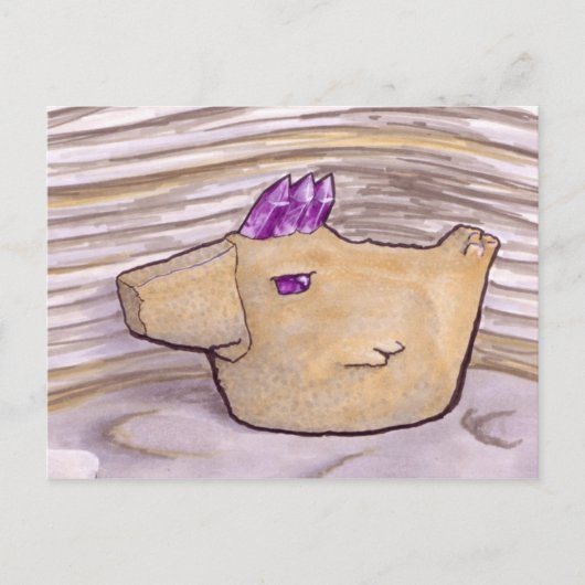 石造りの郵便はがきの鶏 ポストカード (正面)