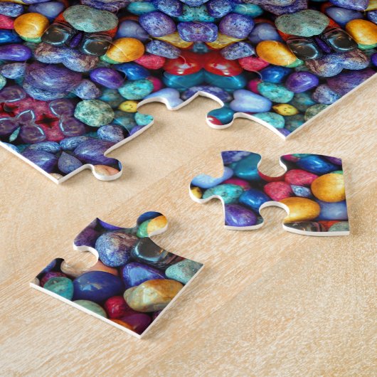 石造りの驚異のヴィンテージの青いフラクタルの万華鏡のように千変万化するパターン ジグソーパズル (側面)