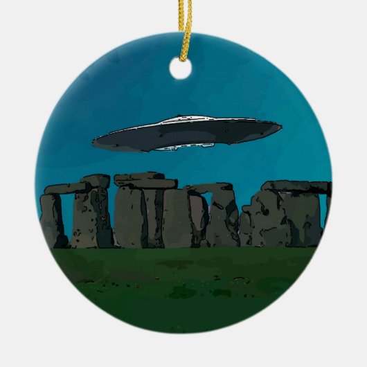 石造りのHengeのUFO セラミックオーナメント (正面)