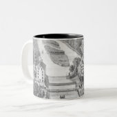 石造りのLithoからのオーロラのイリノイの北の1871年の川 ツートーンマグカップ (正面左)