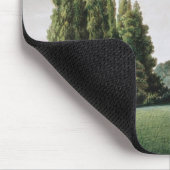 石造り橋の近くの館の眺め マウスパッド (コーナー)