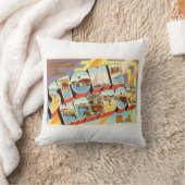 石造り港のニュージャージーNJの古いヴィンテージの郵便はがき クッション (ブランケット)