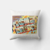 石造り港のニュージャージーNJの古いヴィンテージの郵便はがき クッション (裏面)