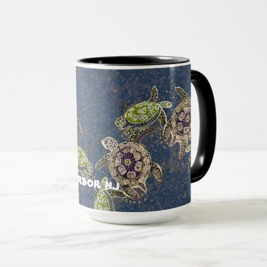 石造り港のnjのカメのマグは-またはリゾートを変えます! マグカップ (正面右)