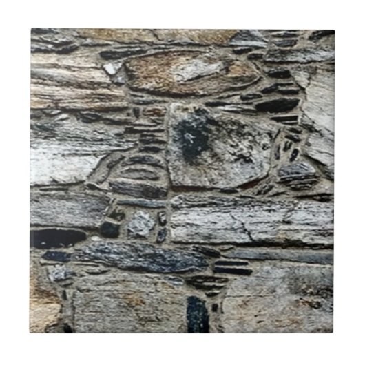 石造パターン(の模様が)あるり-小セラミックタイル-灰色、茶色 タイル (正面)