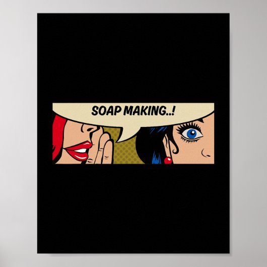 石鹸づくり女性ささやき石鹸漫画 ポスター (正面)
