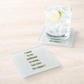 石鹸のおもしろいな文字 ガラスコースター (アングル)