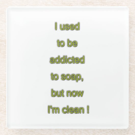 石鹸のおもしろいな文字 ガラスコースター (正面)