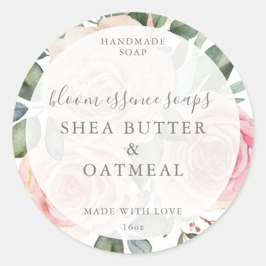 石鹸のステッカー ラウンドシール (正面)