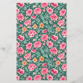 石鹸の包装紙 – ピンクとグリーンのフローラ チラシ (正面)