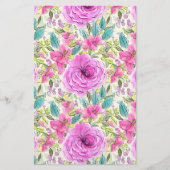 石鹸の包装紙 – ピンク色の花 チラシ (正面)