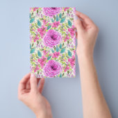 石鹸の包装紙 – ピンク色の花 チラシ (ハンドル)