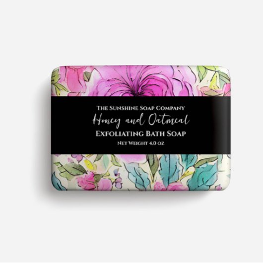 石鹸の包装紙 – ピンク色の花 チラシ