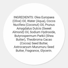 石鹸またはスキンケアの具材の丸い製品ラベル ラウンドシール