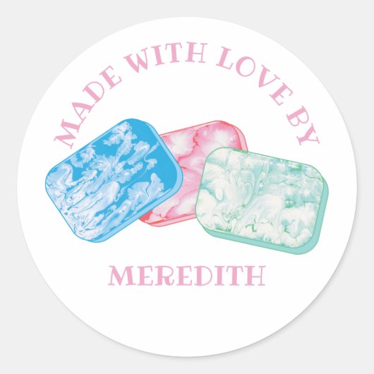 石鹸メーカーが石鹸ラベルのカスタムバーを作る ラウンドシール (正面)