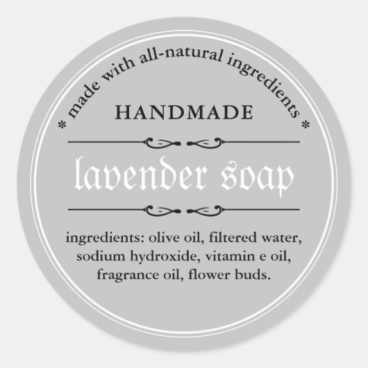 石鹸ラベル包装デザイン ラウンドシール (正面)