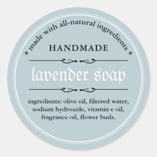 石鹸ラベル包装デザイン ラウンドシール (正面)