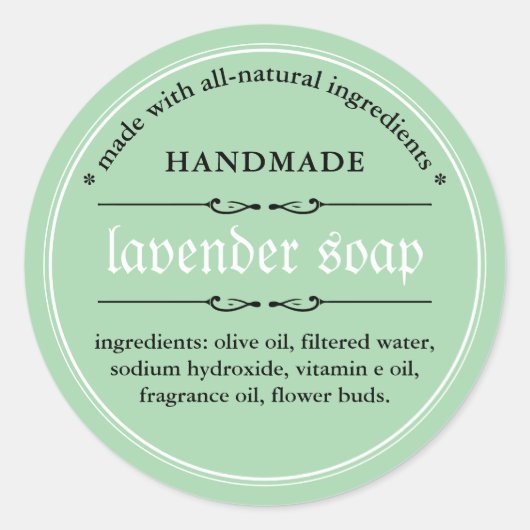 石鹸ラベル包装デザイン ラウンドシール (正面)