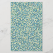 石鹸包装紙抽象芸術ティール（緑がかった色）花柄 チラシ (正面)