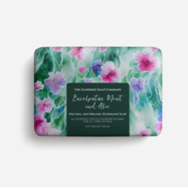 石鹸包装紙水彩ピンクグリーンフローラ チラシ