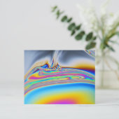 石鹸膜のマクロ写真 ポストカード (スタンド正面)