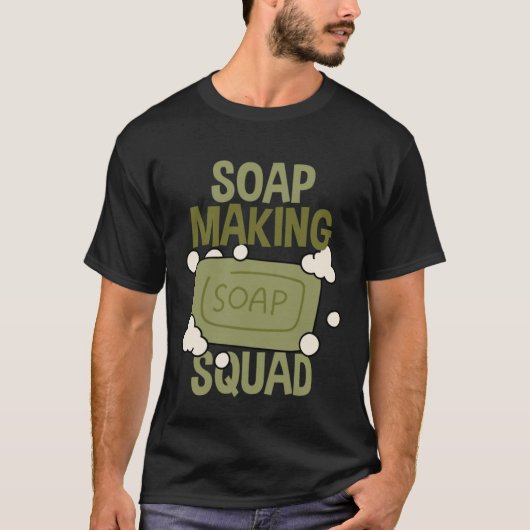 石鹸製造スクワッド自家製石鹸製造 Tシャツ (正面)