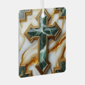 石黄金の額大理石の十字架のエレガンス メタルオーナメント (正面右)