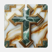 石黄金の額大理石の十字架のエレガンス メタルオーナメント (正面)