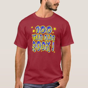 石100歳の! (青の) Tシャツ