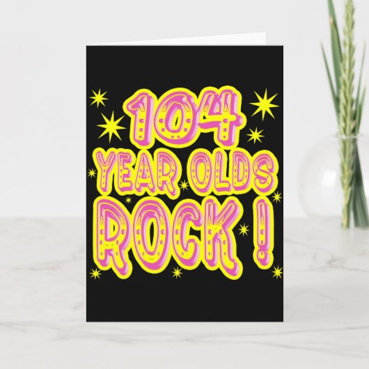 石104歳の! (ピンクの)挨拶状 カード (正面)