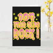 石104歳の! (ピンクの)挨拶状 カード (黄色い花)